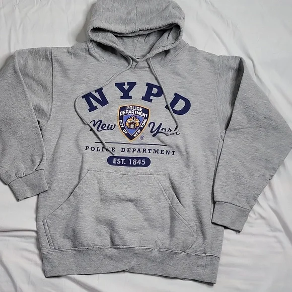 NYPD pullover sweater with hoodie and pockets sz S - Picture 1 of 8